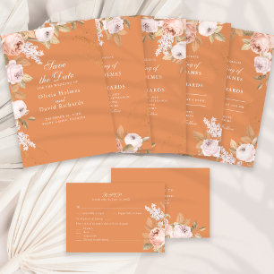 Faire-part de mariage des pivoines d'abricot de Bo