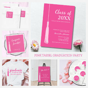 Serviette En Papier Trendy Hot Pink Chic 2024 Grad Tassel Grad Grad Gr