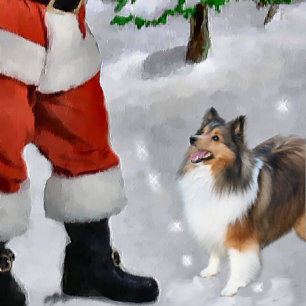 Cartes Pour Fêtes Annuelles Cadeaux de Noël de Sheltie de chien de berger de