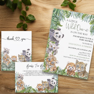 Invitation Un Baby shower sauvage La jungle tropicale Animaux