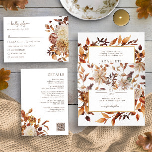 Fall Wedding All In One Uitnodiging