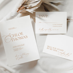 Save The Date Élégante photo de script minimaliste blanc