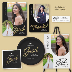 Invitation Arc moderne 2 Photo Grad Party violet