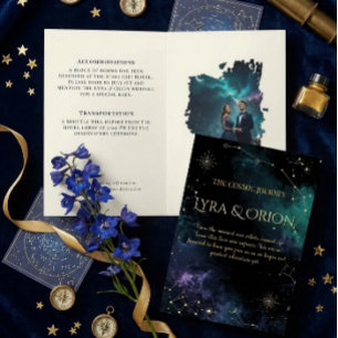 Hemelse sterren   Marineblauw/turquoise gouden tro Folie Feestdagen Briefkaart