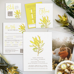 Cartons Réponse Formule de repas Mariage à la tulipe jaune leucade