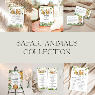 Safari Animaux Baby shower Invitation