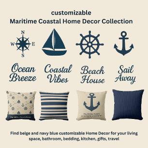 Marine Anker met Monogram Beige Kustreizen Notitieboek