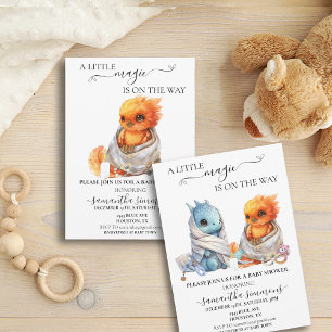 Invitation Petit Phoenix Baby shower de mythologie magique