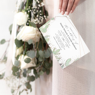 Invitation Cactus & Succulents Terrarium géométrique Mariage