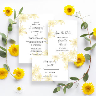 Invitation Poêle jaune pâle Mariage Brunch