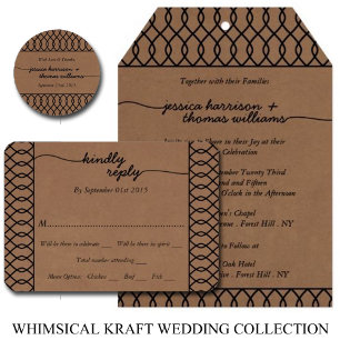 Invitation La collection de Mariages Whimsical Kraft moderne