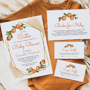 Carte D'accompagnement Demande de réservation Baby shower Citrus Orange