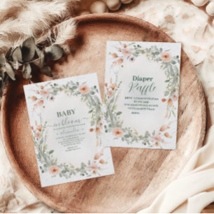 Elegante Blush Bloemen Baby in Bloom Papieren Bordje