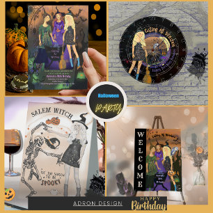 Invitation Appel à toutes les sorcières Halloween Anniversair