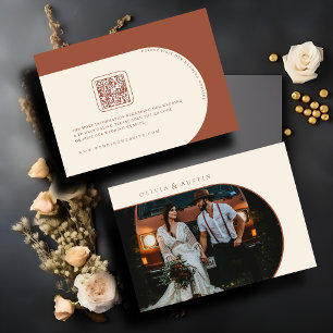 Invitation Mariage photo minimaliste en terre cuite moderne