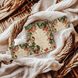 Invitation Fête de mariage champêtre aux fraises Cottage Gard