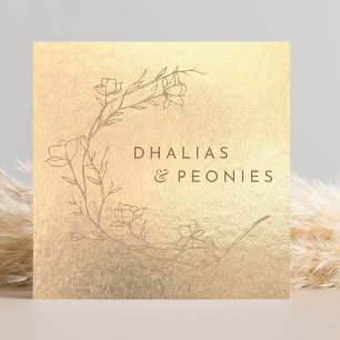 Carte De Visite Carré Votre logo Faux Gold Yellow Foil Modern Entreprise