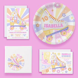 Invitation Retro Roller Sking Disco Anniversaire Fête