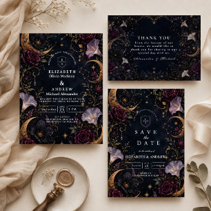 Cartons Réponse Mariage céleste sombre et lunatique