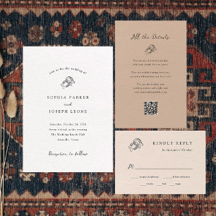 Invitation Mini-fer à cheval   Mariage noir et blanc