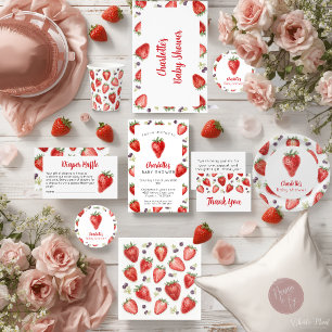 Faire-part de naissance personnalisé aux fraises p