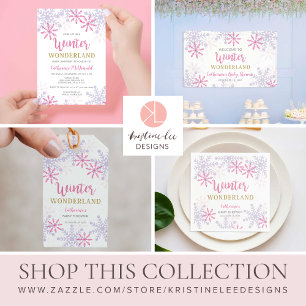 Carte D'accompagnement Livres pour Baby Winter Wonderland Baby shower ros