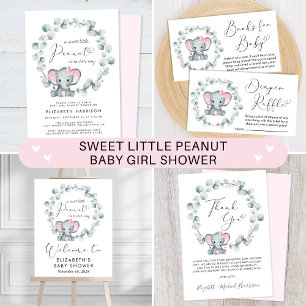 Papier Invitation d'arrosage d'éléphant Eucalyptus budget