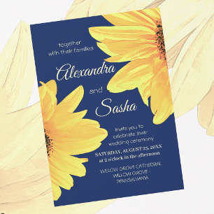 Carte postale Faire-part de mariage Sunflower Wate