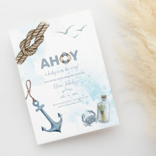 Ahoy ! C'est un garçon - Invitation Baby shower na