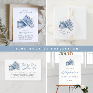 Invitation Aquarelle Bleu Chaussures bébé Garçon Bébé Sprinkl