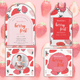 Invitation Berry Première fête d'anniversaire 1er Arc de frai