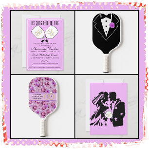 Invitation Dernière swing avant la bague Mariage Pickleball