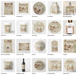 Carte D'accompagnement Chaussures Casquette en bois Cactus Cowboy Merci