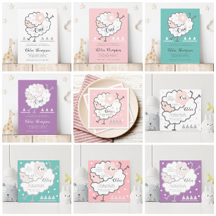 Invitation Simple mignonne Jumb Lavender 1er anniversaire