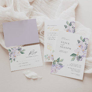 Assiettes En Carton Mariage floral simple et élégant Lilac