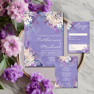 Romantic Lavender Floral Spring Engagement Party Folie Uitnodiging