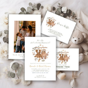 Invitation Révéler le genre Boho Clothesline Baby shower ivoi