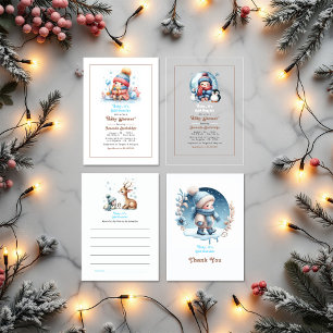 Invitations En Acrylique Neige d'hiver "Bébé, il fait froid dehors !" Baby 