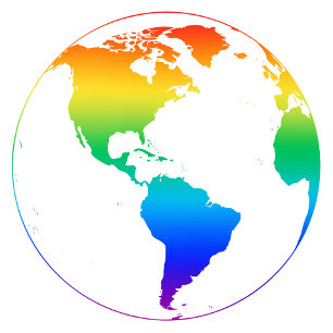 Sticker Rond Terre de la planète de couleur arc-en-ciel