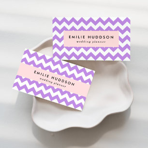 Carte De Visite Purple Zigzag, Purple Chevron, Motif géométrique