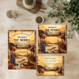 Serviette En Papier Thème de 1er anniversaire Rustique Cowboy Rodeo