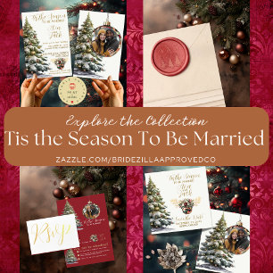 Invitation Tendance Tis the Season to Be Married Christmas Tr