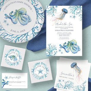 Carte D'accompagnement Sous l'Invitation  de caleçon bleu marine