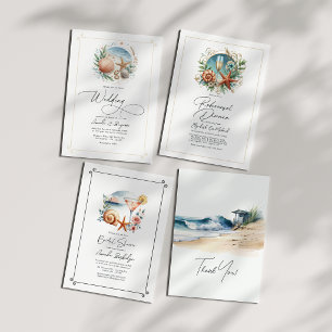 Coastal Chic Beach Bruiloft QR Code Kaart