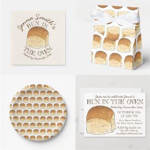 Invitation Carte Postale Vous êtes Invited Baby shower Bun au four