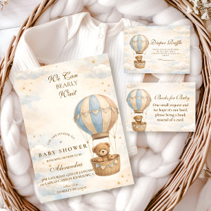 Invitation Thème d'anniversaire de bébé ours en peluche montg
