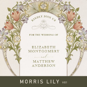 Invitations de mariage vintage par William Morris