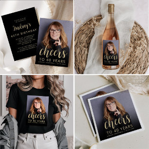 Invitation Photo personnalisée Fête du 40e anniversaire