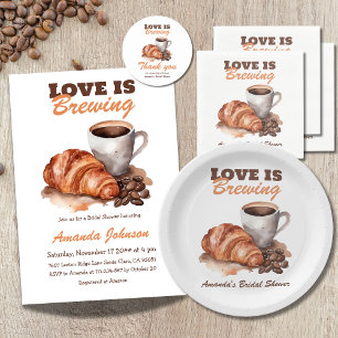 Invitation L'amour brasse du café Fête des mariées française