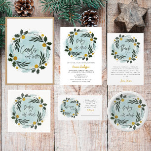 Winter Blauw Gouden Baby Shower Kaarten En Cadeaus Foto Afdruk